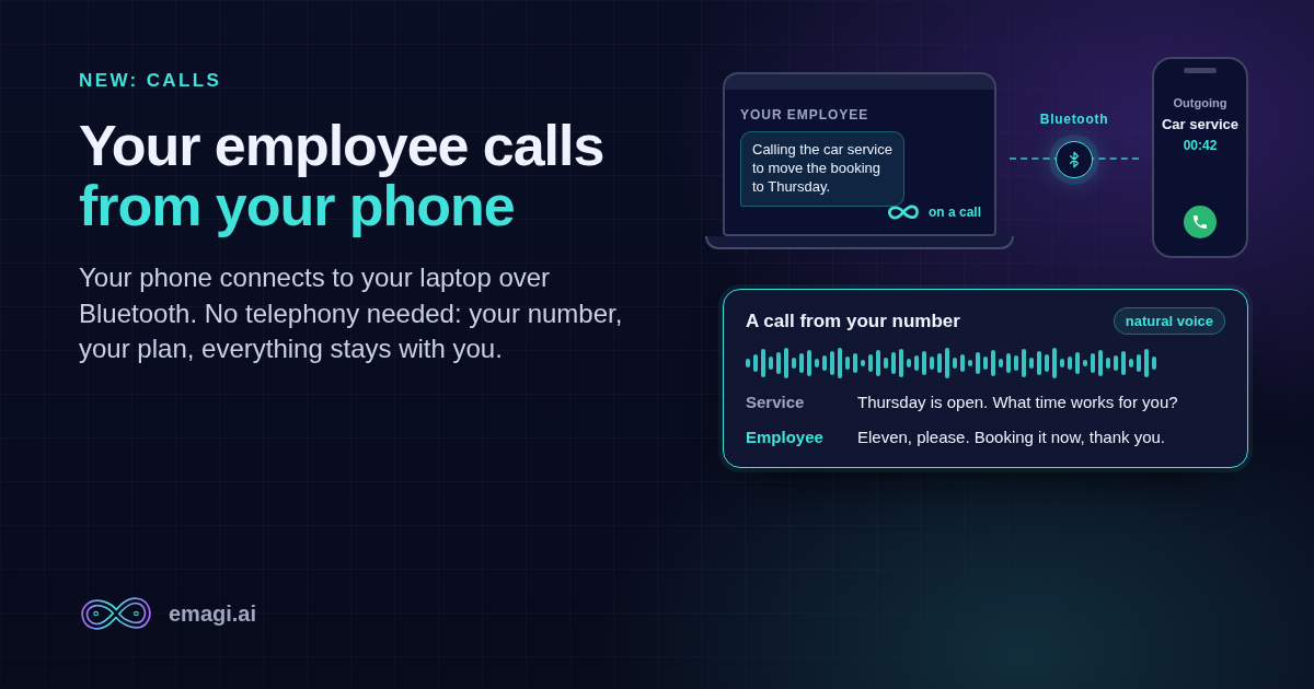 Your employee now makes and takes calls from your phone